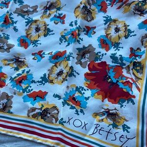 Betsey Johnson silk vintage floral print scarf 20”